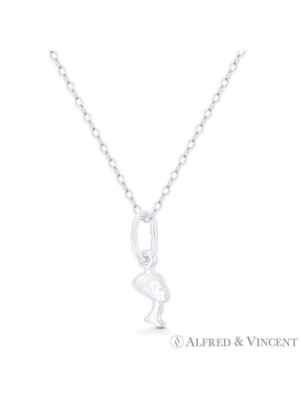 Tiny Queen Nefertiti Pharaoh's Royal Wife Charm Pendant in .925 Sterling Silver